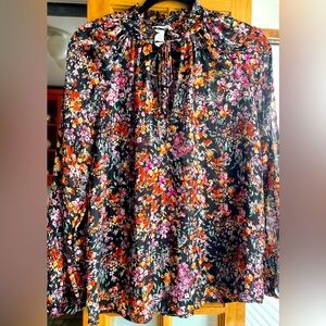 H&M polyester autumn print blouse NWOT